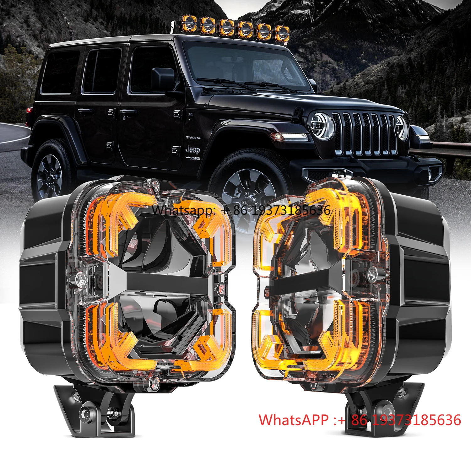 4Inch Amber DRL LED Spot Light Pods Lamp Square Work Fog Light for Truck  Pickup SUV ATV UTV Boat Offroad LED Driving Lights - AliExpress 1420