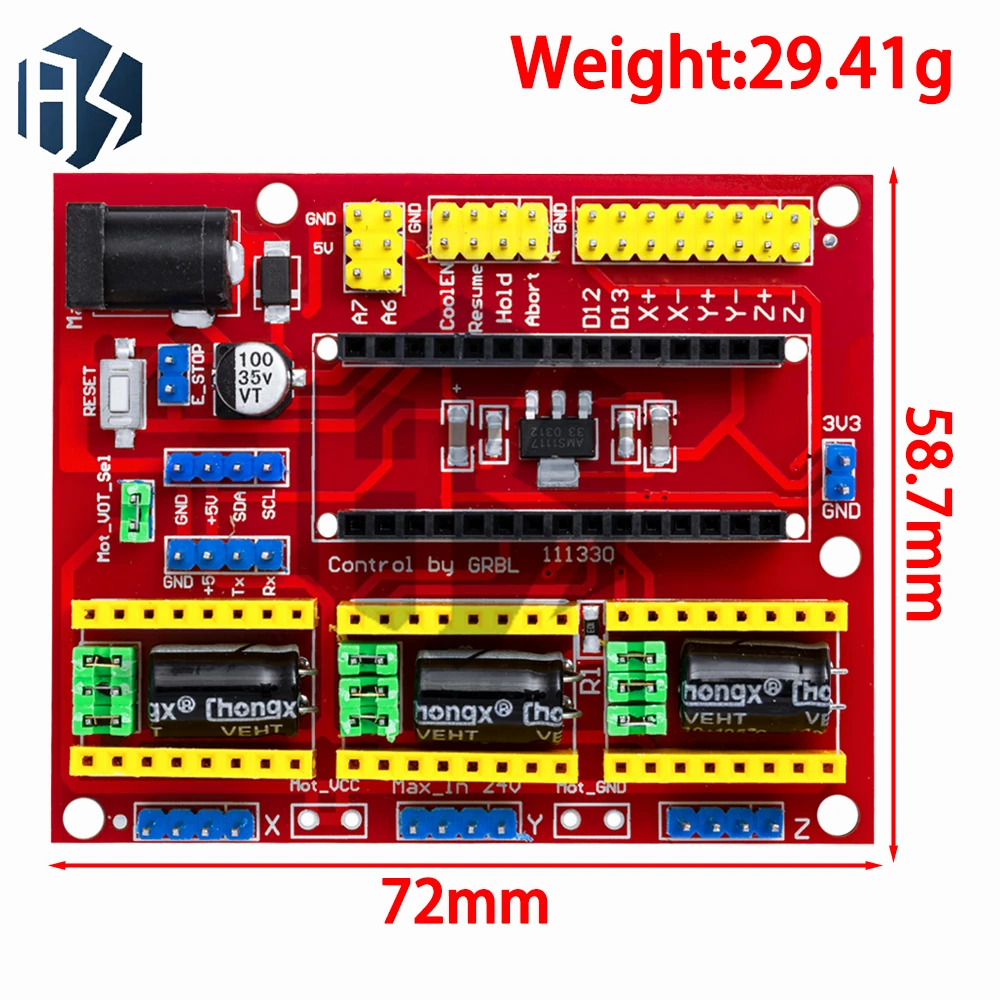 CNC Shield V3 + 4 Drivers A4988 - Pour Imprimante 3D - Neuf - Marque LIAOTEC