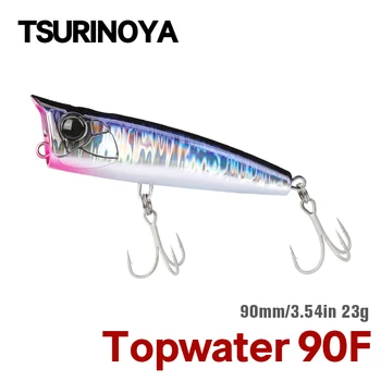 TSURINOYA 90F Topwater Popper Fishing Lure 90mm 23g DASHER Surface Floating Hard Bait For Saltwater Power Fishing SW Game Model 1
