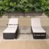 Outdoor Patio Chaise Lounges Set of 2 Seating Chairs, PE Wicker Lawn Garden Lounge Chairs, Outside Pool Lounger Wicker Beds, Adj 2