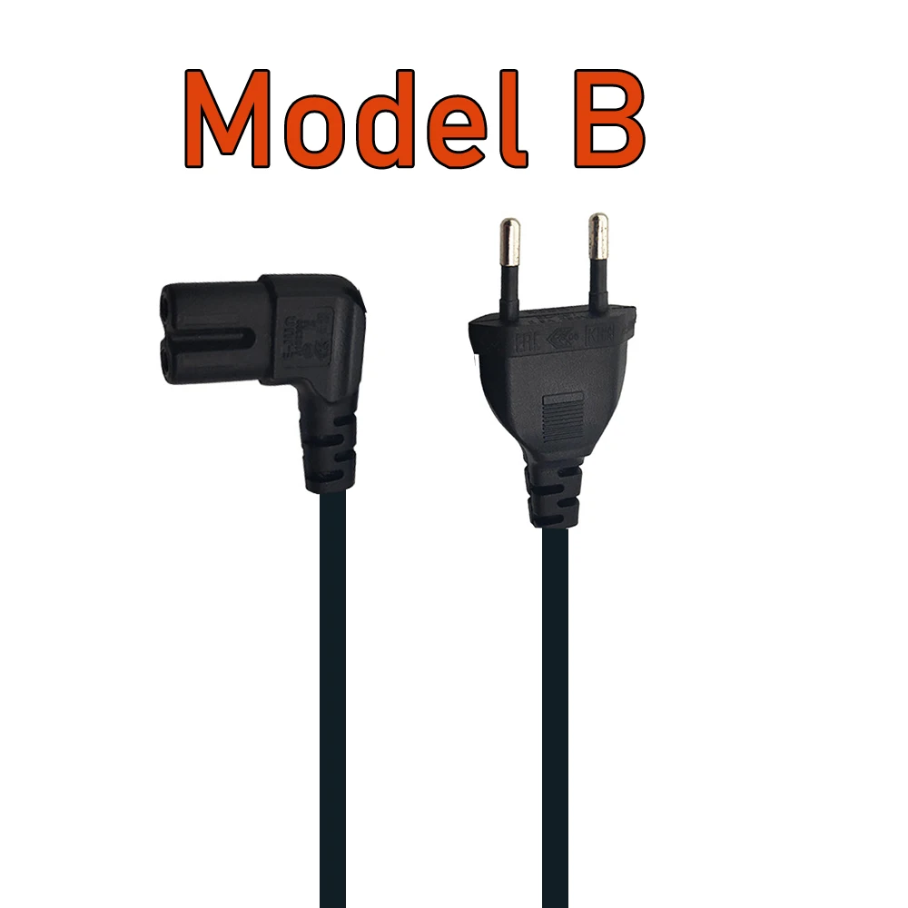 Universal Euro 2-Prong Plug to Figure 8 Power Cable with Copper Conductor