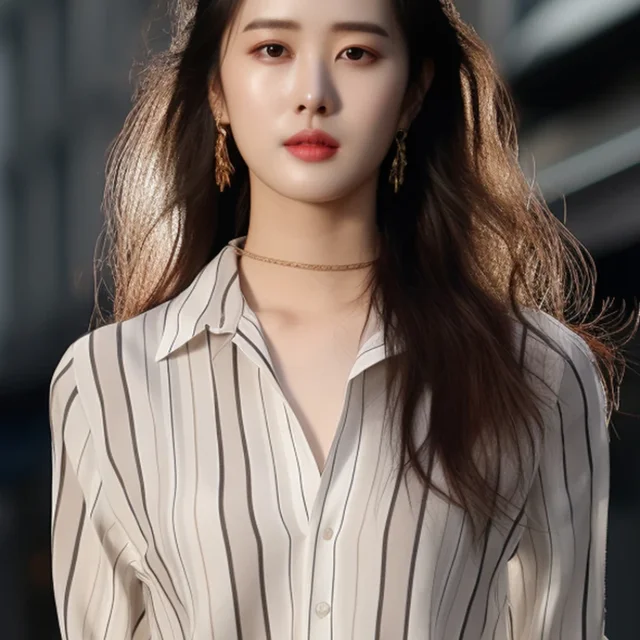 Women’s 2024 Vintage Stripe Shirt – Loose Elegant Casual Blouse - Image 5