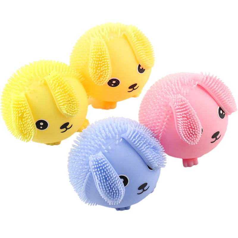 

4XBD 2 Pieces/set Light up Puffer Balls Bunny Sensory Ball Toy Decompression