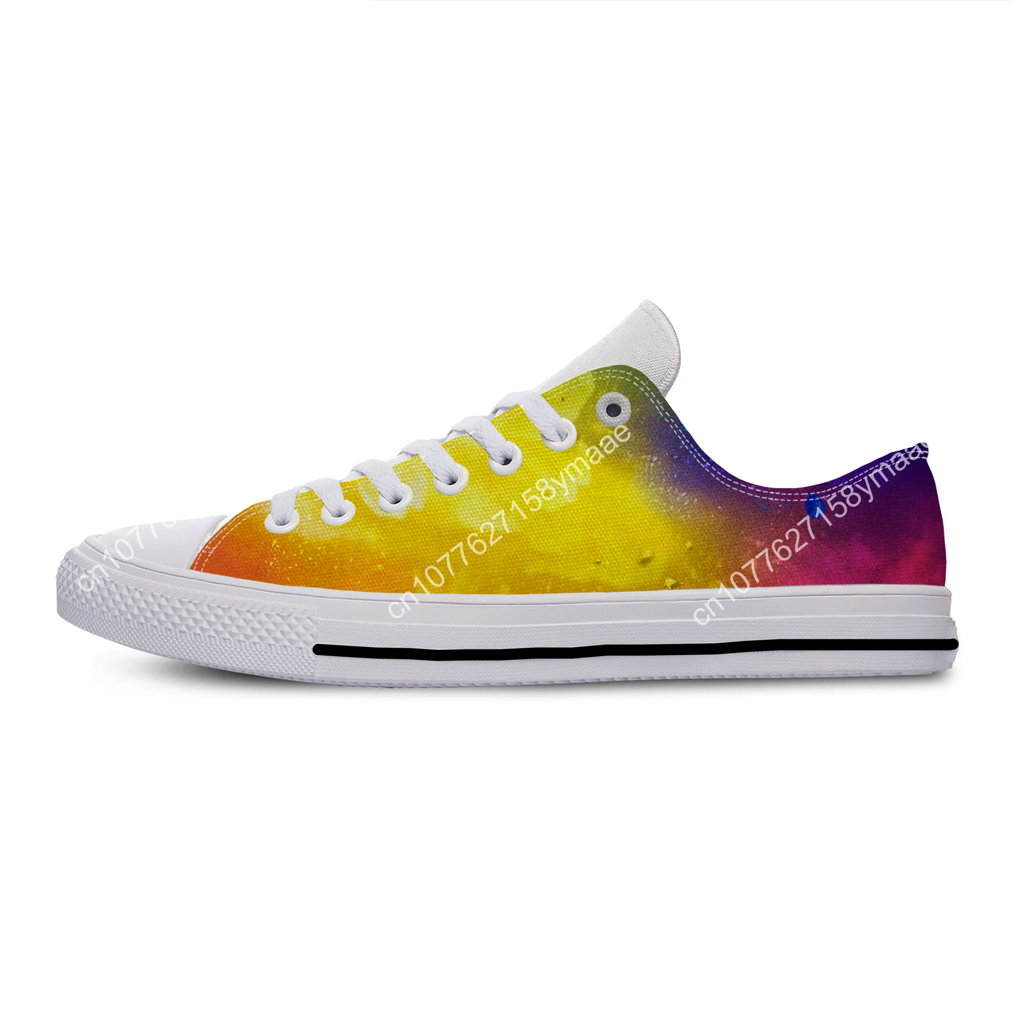 Hot Summer Abstract Multicolor Waves Digital Art  Lightweight Classic Flat Canvas Shoes Men Women Casual Breathable Sneakers
