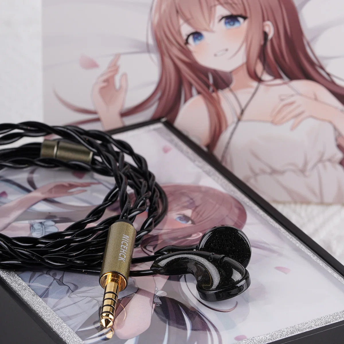 Nicehck B80 Original Channel Flat Head Earbuds Hifi Wired Headphones Pu Topological Biofilm Headphones With High Sound Quality 6