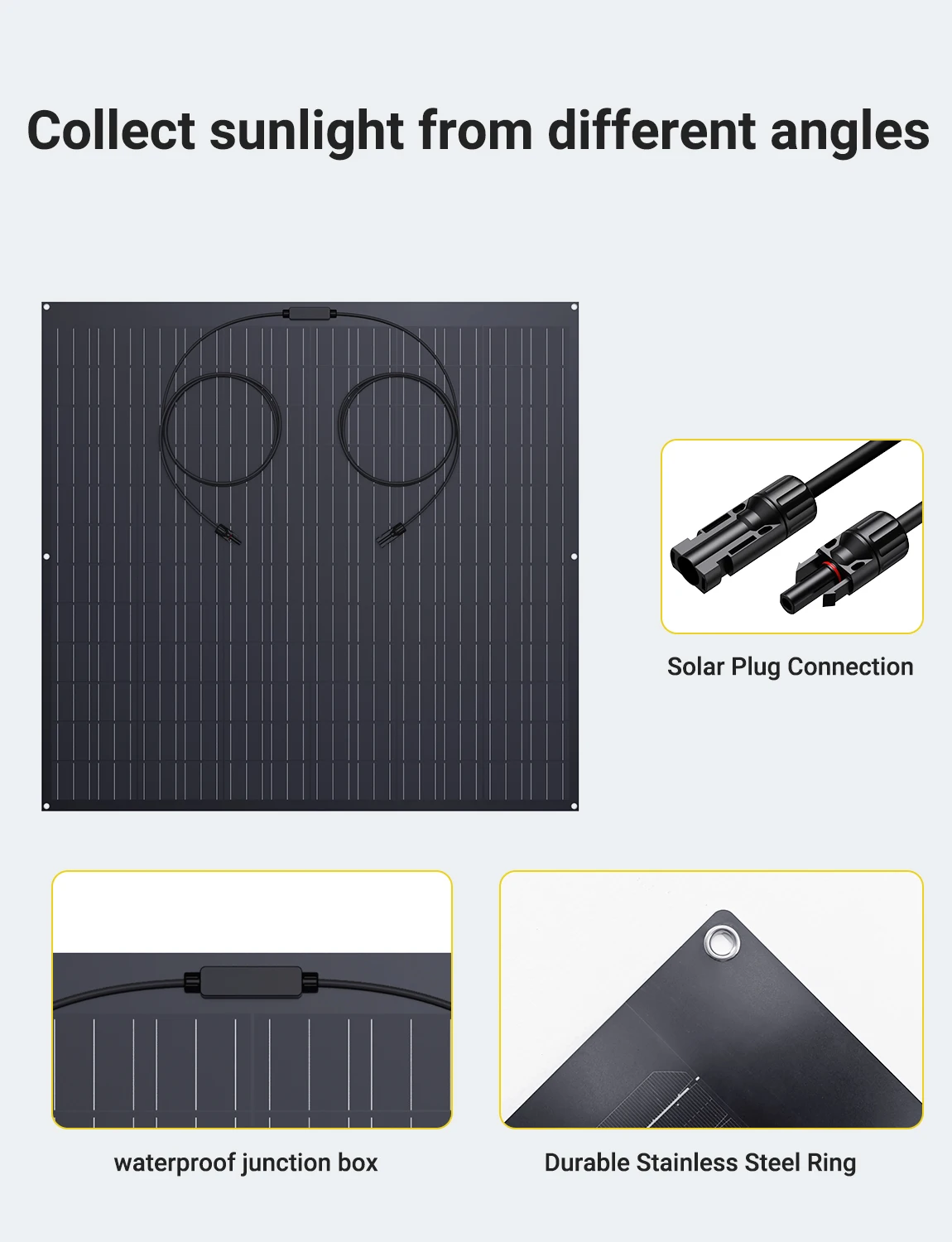 960 W Balkon-Solarsystem-Kit (4 × 240 W Panels + 800 W Mikro-Wechselrichter), monokristalline flexible Panels, WLAN, Plug & Play – Detail 9