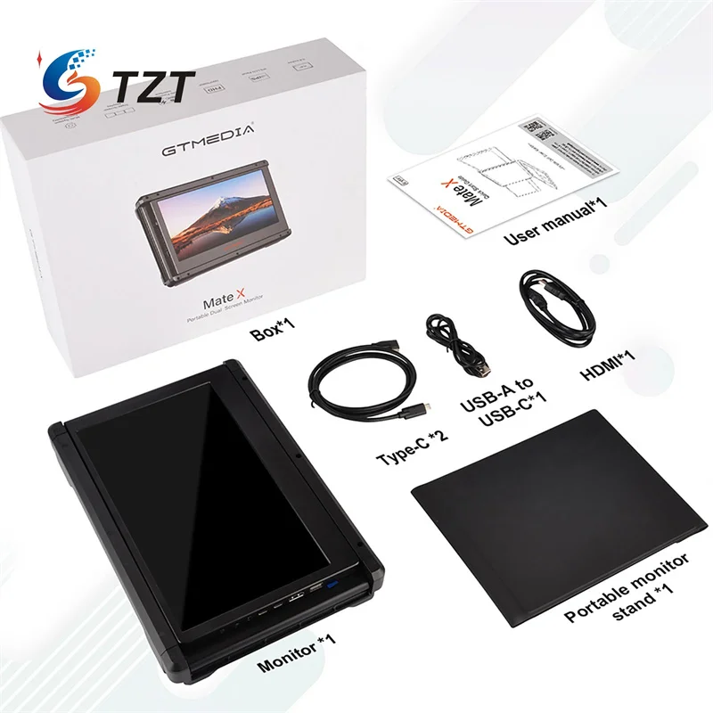 

TZT GTMEDIA F1 5,5-дюймовый IPS FHD экран 11,6 P Портативный удлинитель двойной экран монитор для ноутбука и телефона