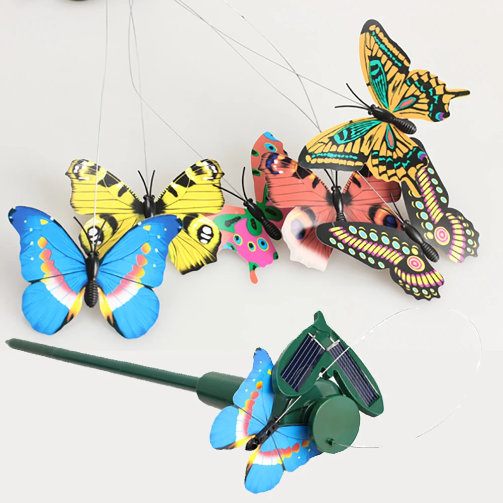 Solar Powered Dancing Flying Butterfly Toys For Garden Landscape