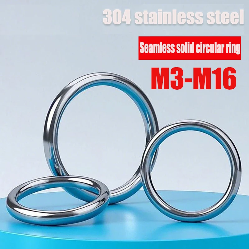 Anillos Redondos Soldados De Alta Ristencia De Acero Inoxidable 304 M3 M4 M5 M6 M8 M10 Anillo Redondo Sólido Aparejo Barco Marino Hamaca Yoga Anillo Colgante - AliExprs