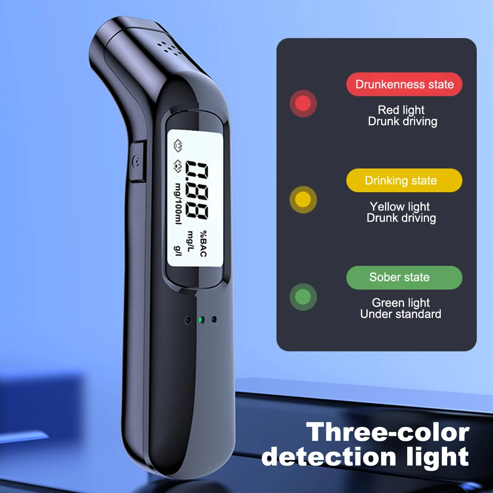 Portable Non-Contact Alcohol Tester With LED Screen Display Breathalyzer USB Rechargeable Breath Alcohol Test Tool
