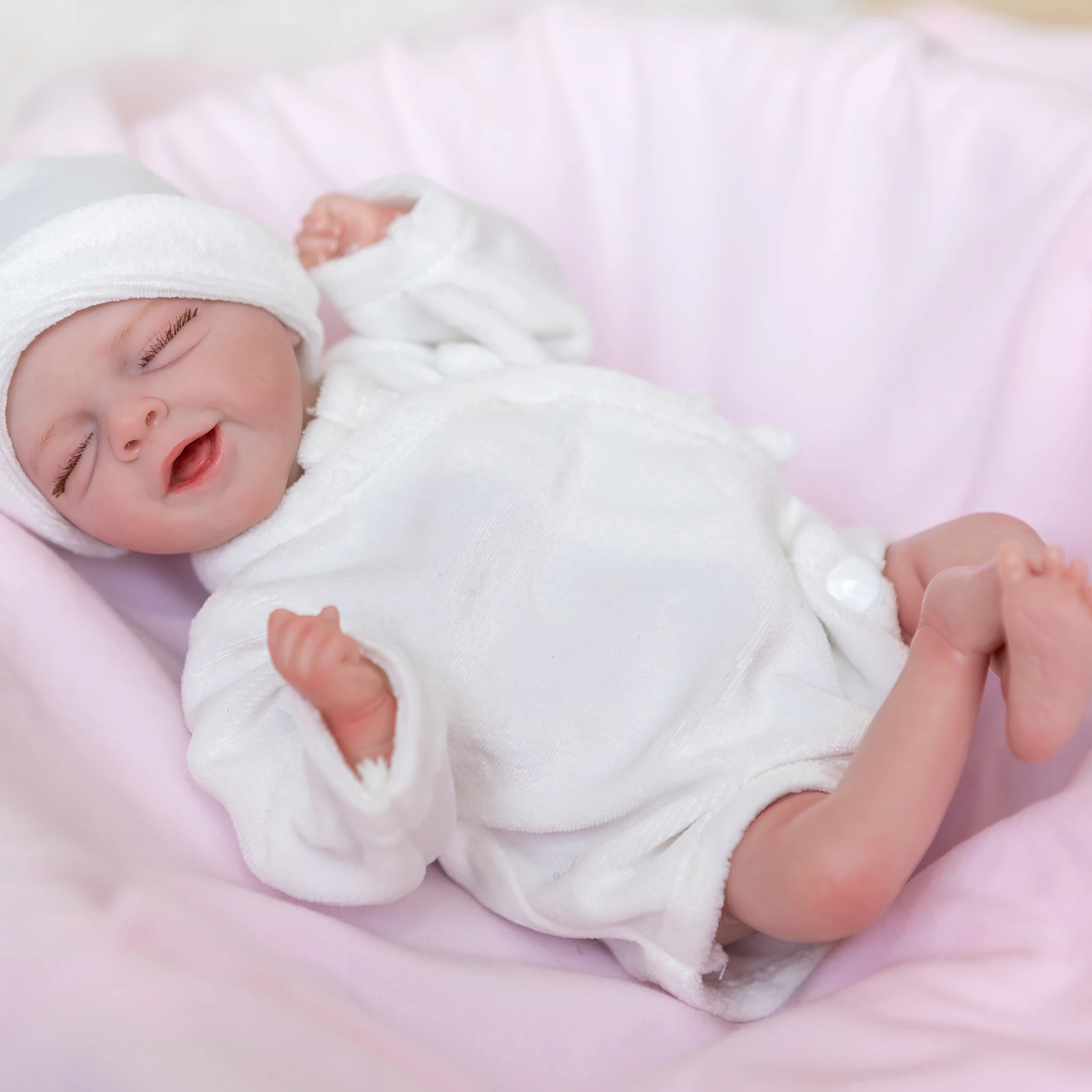 

28CM Aleady Finished Reborn Doll Salia Hand-painted skin with visible veins Soft Cloth Body Mini Palm Baby Doll
