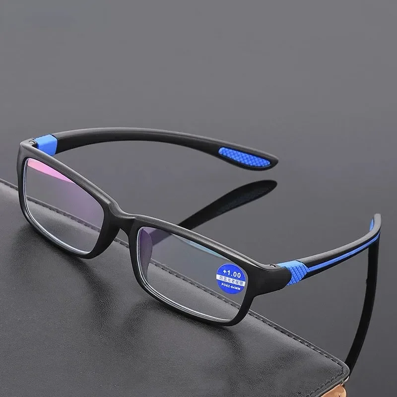 Sports Anti-Blue Light Reading Glasses with TR90 Frame - Black and Red