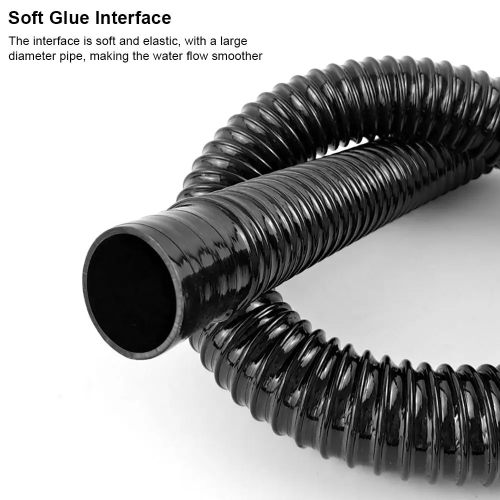 1Pcs I.D 20/25/32/40mm Corrugated Hose Inlet Outlet Hose Rubber Head Aquarium Corrugated Pipe with Clamps Soft Fish Tank Tube
