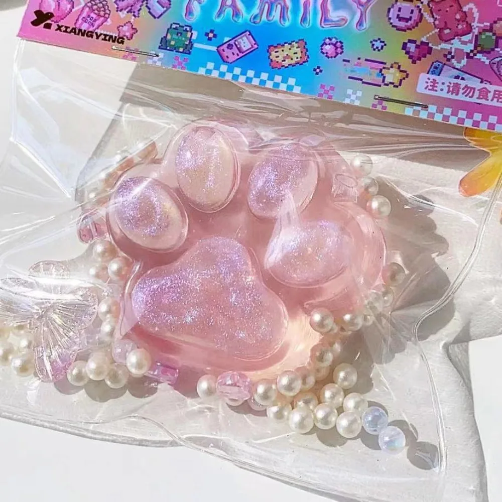 Squishу Cat Paw Pinch Fidget Toy Slow Rebound Stress Relief Transparent Squishies Squeeze Toy for Kids Adults Holiday Gifts - Bilde 2