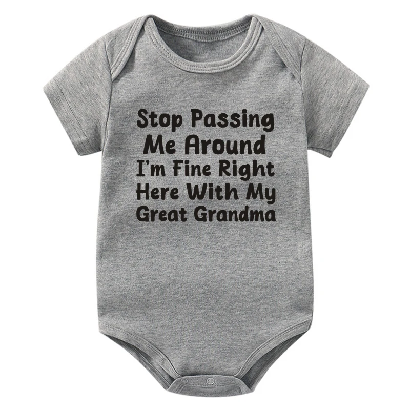 Great Grandma Print Baby Bodysuit Cute Newborn Baby Girls Boys Clothes Body Toddler Romper Cotton Summer Infant Jumpsuits 3