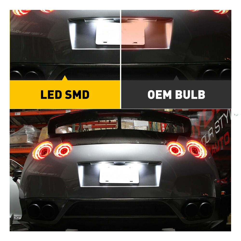 ڵ LED ̼ ȣ , 6000K ȭƮ, 2009-2012 ֻ Ʈ ť GT-R  Q60 350Z 370Z Versa G25 G35 , 2 