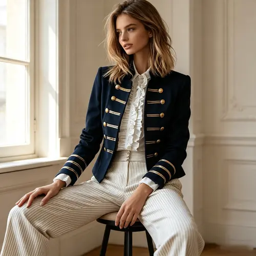Commuter Long Sleeve Jacket Coat European American Fashion Elegant Double Breasted Coat Outerwear For Women Spring Falll Tops - Image 3