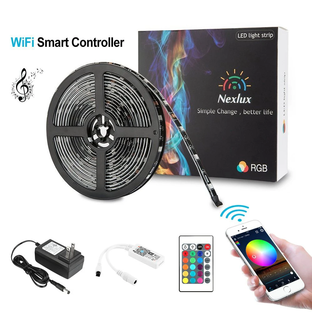 

Rgb High-quality Endless Customization Controlled Via Wifi Vibrant Rgb Colors Easy Installation App-controlled Rgb Light Strip