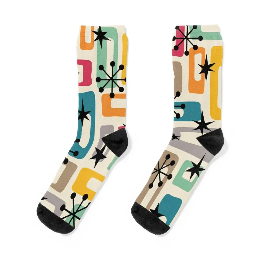 

Colorful Retro Mid Century Modern Solar Squares 642 Socks gift christmas gift New year's aesthetic Socks For Women Men's