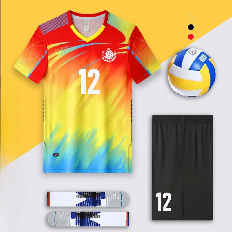 New Volleyball Suit Men's and Women's Volleyball Sportswear Set Short Sleeve Feather Competition Suit Team Large Size