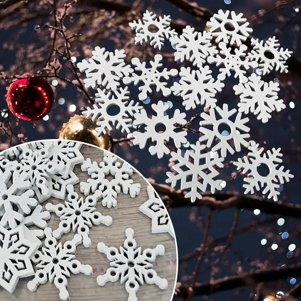 

DIY Craft Embellishment Handicraft Scrapbooking For Christmas Party Ornaments Christmas Decoration Wooden Snowflake