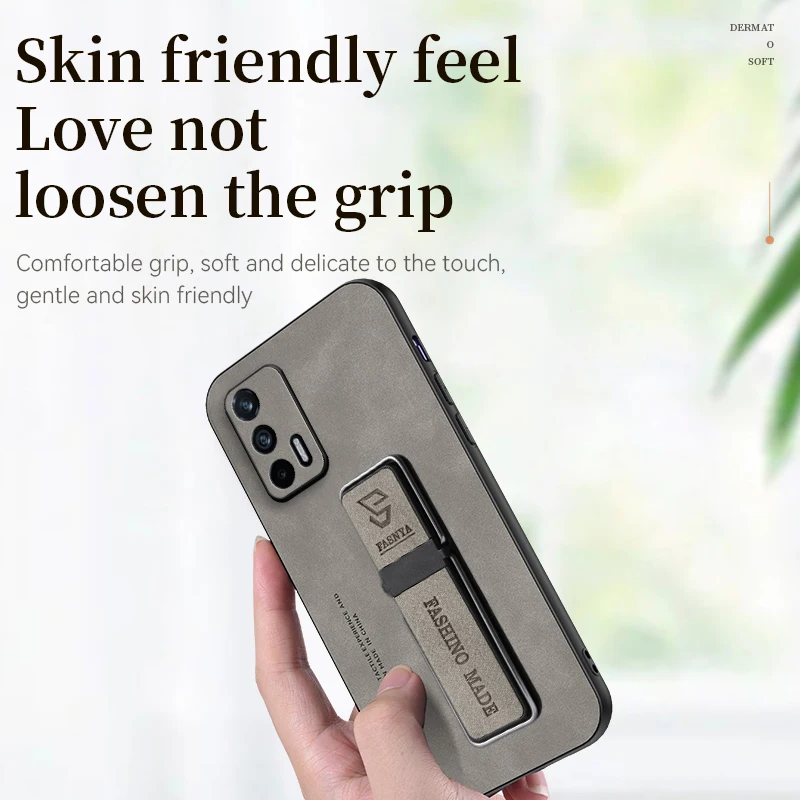 Magnetic Car Bracket Leather Phone Holder Case by Realme