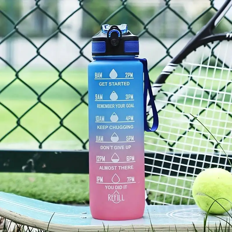 Sports Water Bottle Sports Water Cup 1000ml Large Capacity Outdoor Sports Plastic Cup Bouncing Suction Nozzle Space Cup