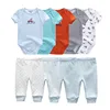9 Pcs/Lot Unisex Newborn Bodysuits+Pants Clothing Sets Cartoon Cotton Baby Boy Girl Clothes 3