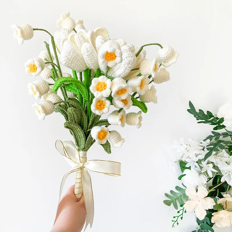 

꽃다발 Hand-woven Mixed Tulip Bouquet Artificial Flowers Wedding Home Decor Table Decoration for Wedding Valentines Day Gift