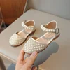 Children Party Flat Sandals Summer Rhinestone Pearl Sandals for Kids Girls Fashion Luxury Princess Causal Wedding Dress Shoes 4