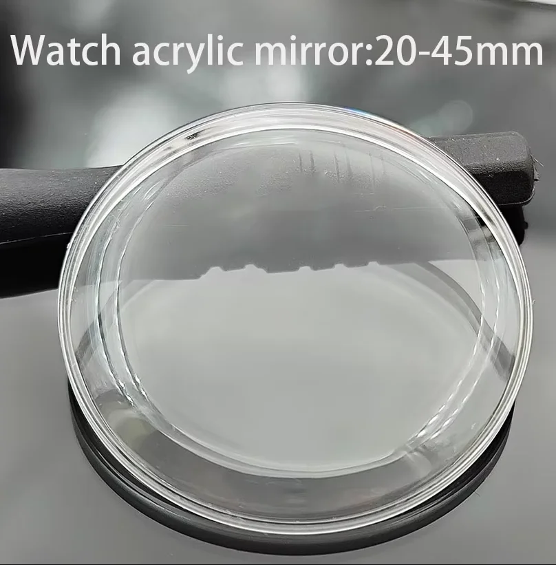 High-Transparency Acrylic Mirror Watch Face Cover, 20-37.5mm