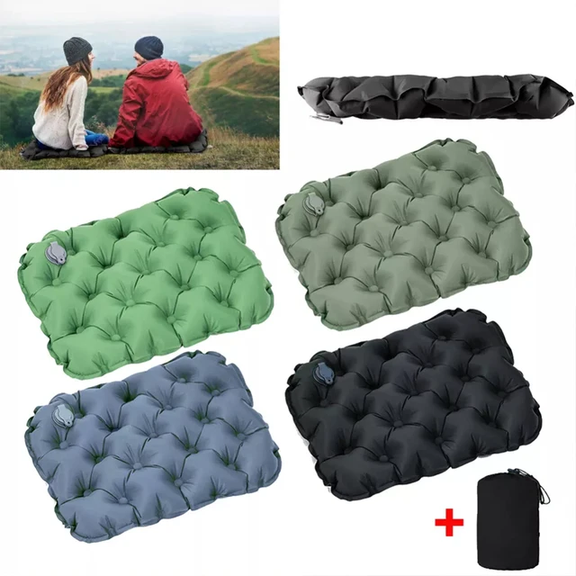 Coussin de siège gonflable Portable, coussin d'assise léger pour voyage, tapis de chaise de Camping résistant à l'humidité et à l'eau pour l'extérieur 2