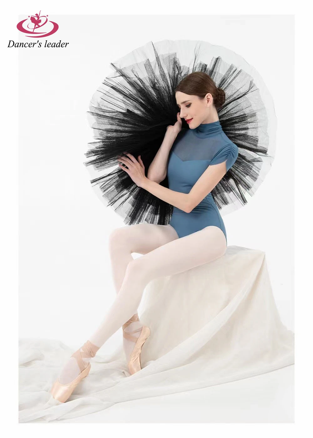 

Балетный костюм, трико для декольте, плиссированный боди с коротким рукавом, костюм для гимнастики, выступления, платье, костюм для воздушной йоги