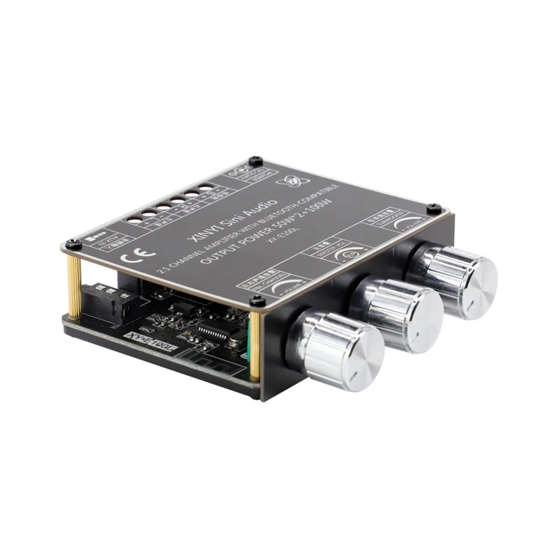 2*50W + 100W Bluetooth 전력 서브우퍼 증폭기 보드 클래스 D 2.1 CH 홈 시어터 오디오 스테레오 이퀄라이저 E100L APP AUX Amp