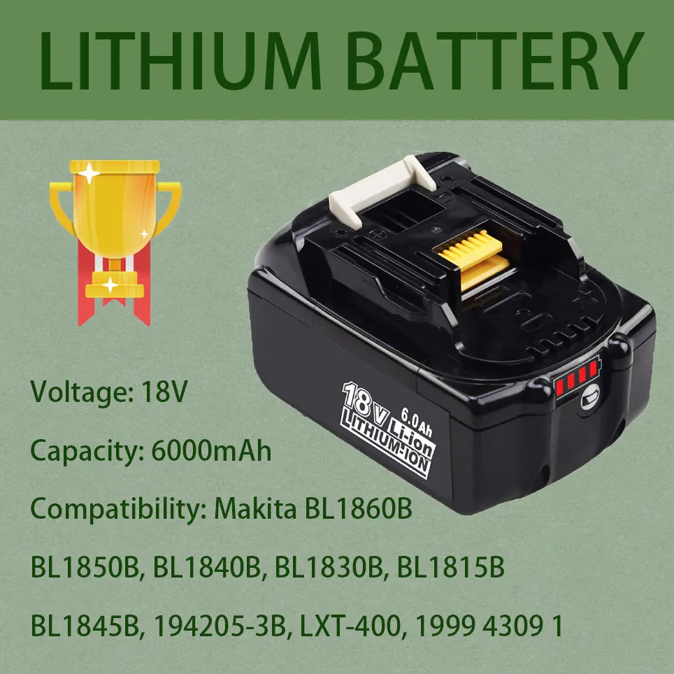 Аккумулятор Makita 18 в со светодиодным индикатором батарея LXT BL1860 BL1850 BL1850B BL1840 BL1840B