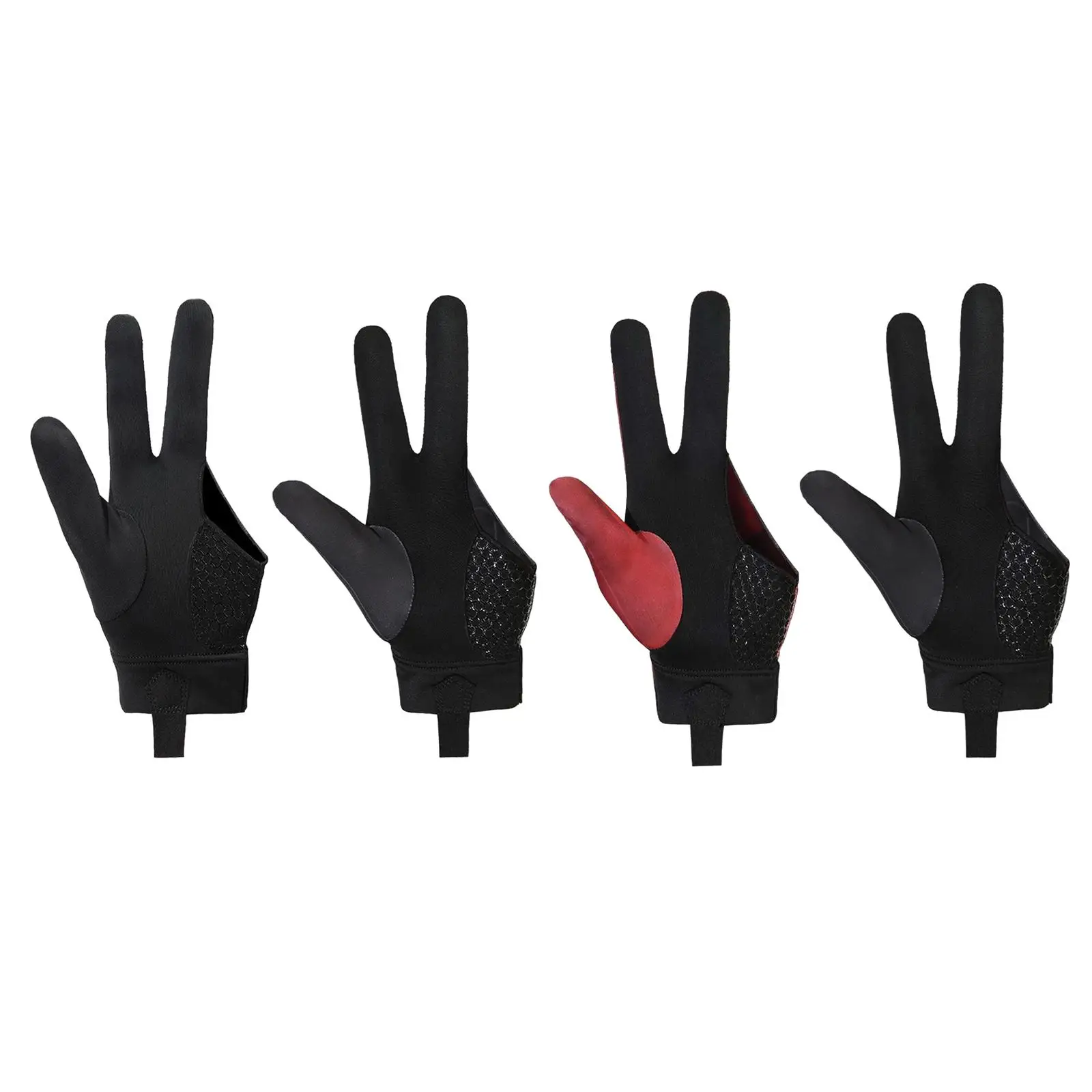 Three Fingers Billiard Glove Snooker Glove Modern Durable Billiard Accessories Separate Finger Gloves for Women Men Left Hand