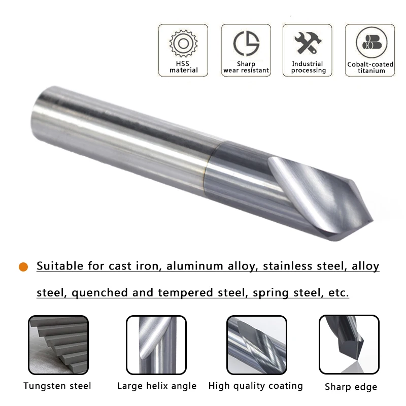 XCAN Spot Bohrer 90 Grad 2-12mm Fase Mühle Stub Ausgangs Lage Zentrum Bit CNC Router Bit Fräsen hartmetall-schaftfräser – Detail 8