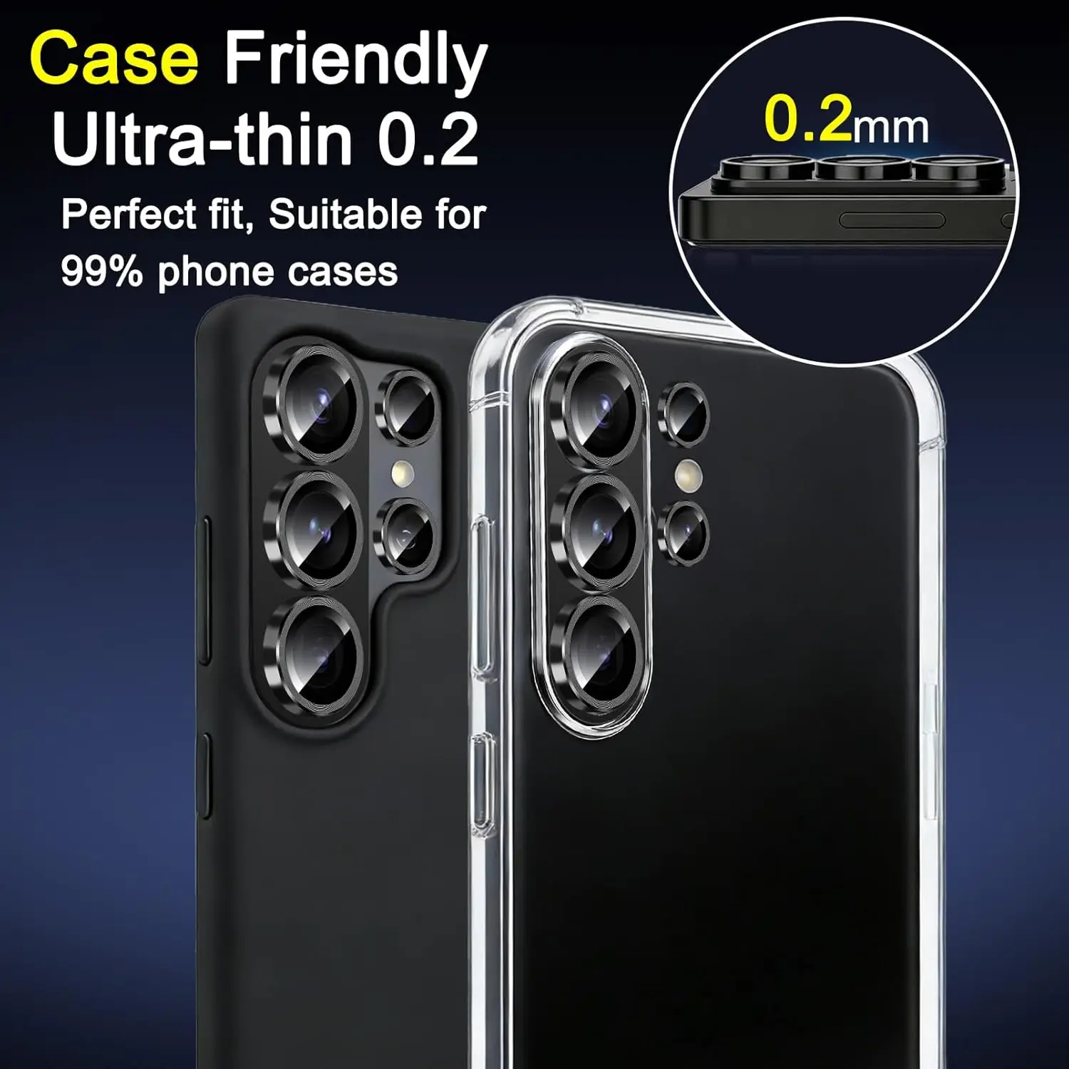 Metal Camera Lens Protector Ring Cover for Samsung Galaxy S26 Series - Set of 1-3, AR Glass Lens Guard