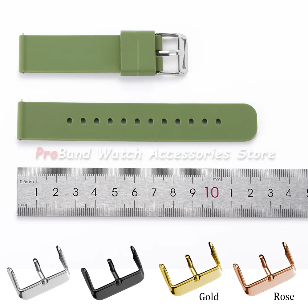 Waterproof Silicone Quick Release Watch Strap - Soft Rubber Wristband