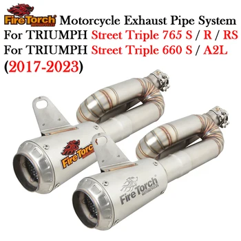 For TRIUMPH Street Triple 765 660 S R RS A2L 2017 - 2023 Motorcycle Exhausr Modify Escape Moto Muffler Catalyst Middle Link Pipe