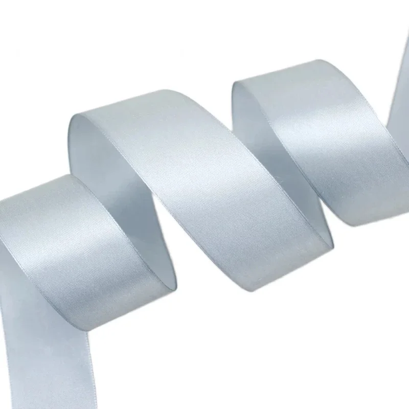 25 Yards/Roll Gray Single Face Satin Ribbon Wholesale Gift Wrapping Christmas Handmade DIY Ribbons