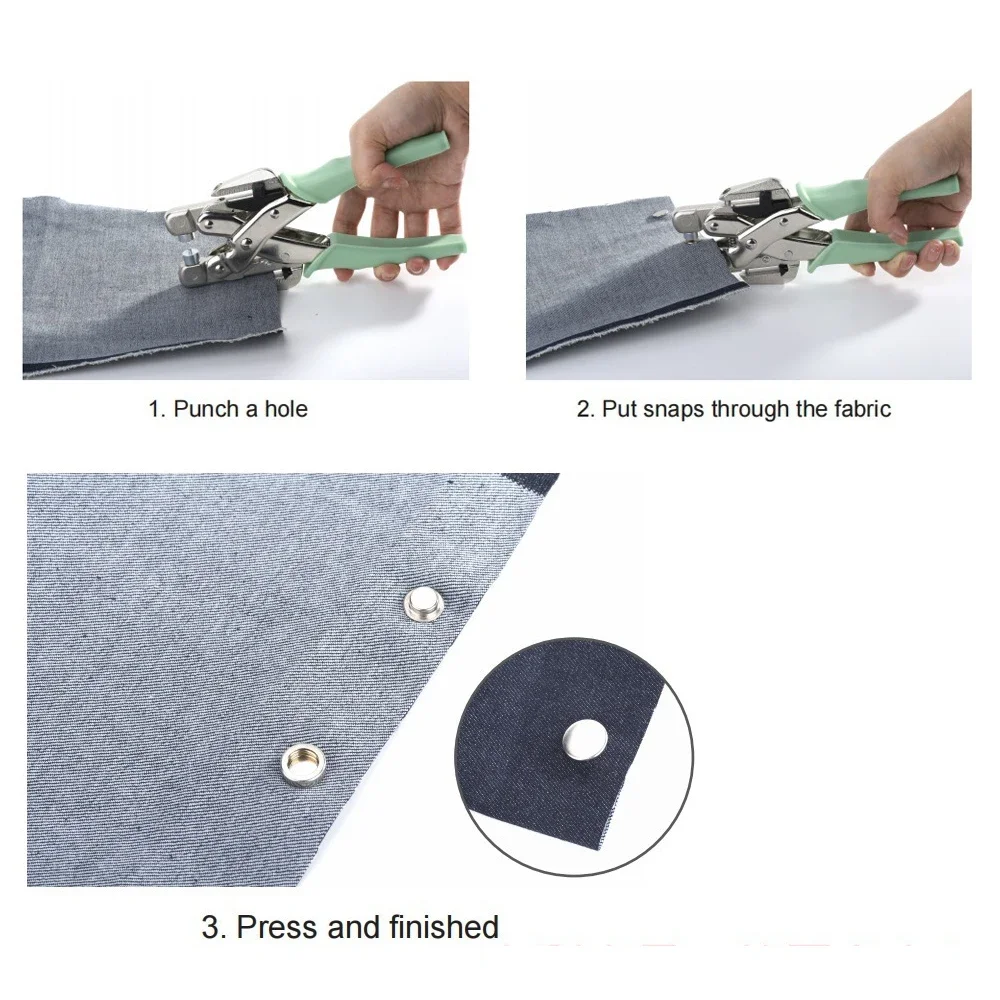 1/8inch 3/16inch Grommet Tool Kit All-in-one Eyelet Press Pliers Kit Metal Eyelet Grommets Pliers Hand Tool Aluminum Punching 6