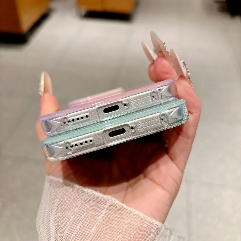 Fashion Magnetic Matte Gradient Color Transparent Case with Collision Protection and Skin-Friendly Texture