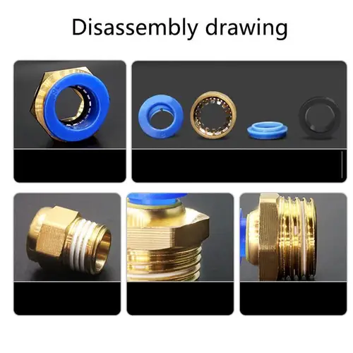 10/50PCS Pneumatic Fitting Air Connector PC 4mm 6mm 8mm 10mm 12mm Thread 1/8" 1/4" 3/8" 1/2" Hose Fittings Pipe Quick Connectors - Image 5