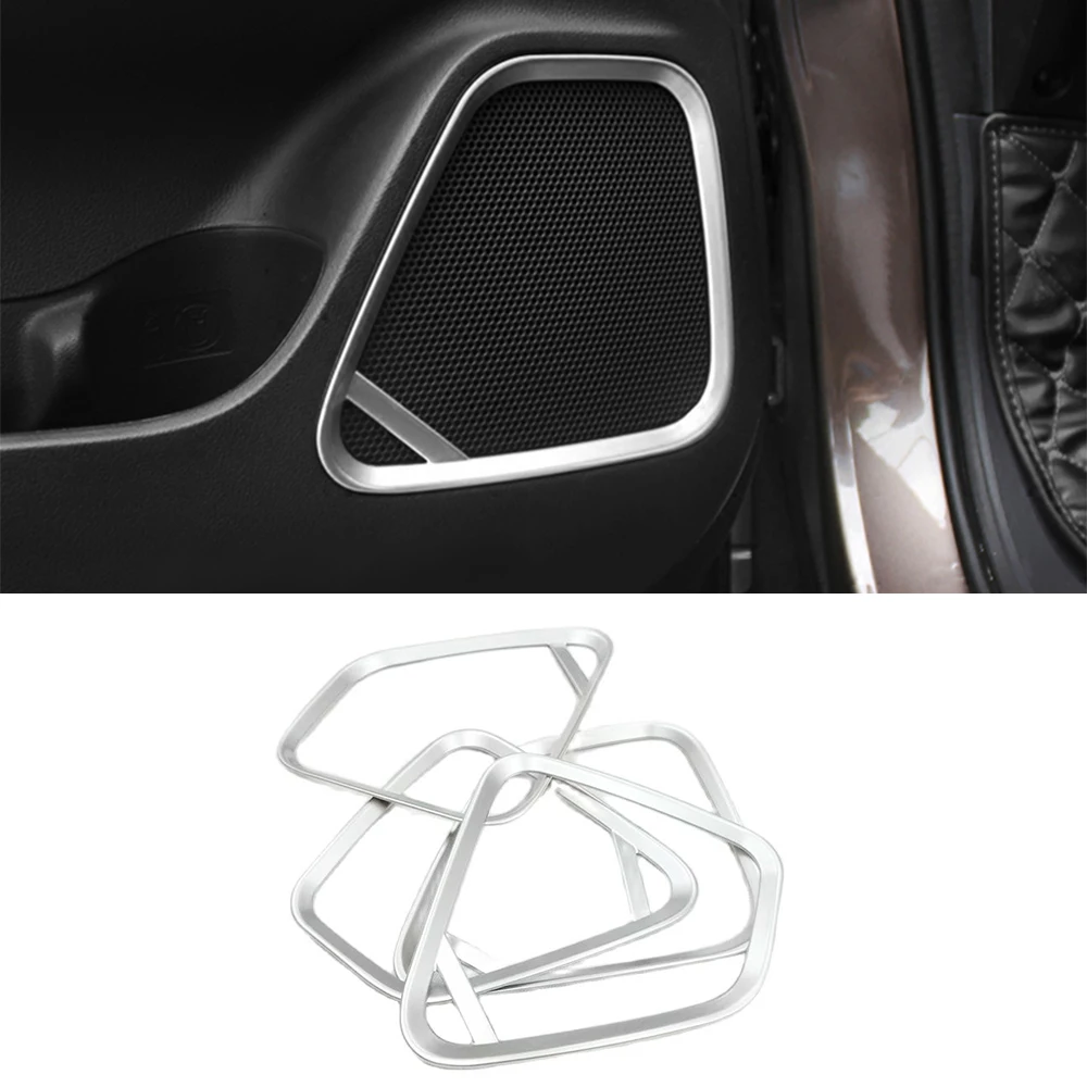 

Аксессуары для Mitsubishi Outlander 2016-2018, матовая декоративная наклейка из АБС-пластика, крышка для внутренней двери автомобиля, звуковое кольцо для динамика, отделка