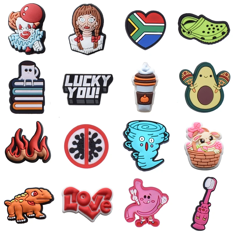 

Shoe Charms Accessories Fits for Crocs Single Sale 1pcs Decorations PVC Buckle for Kids Party Christmas Gifts Pins