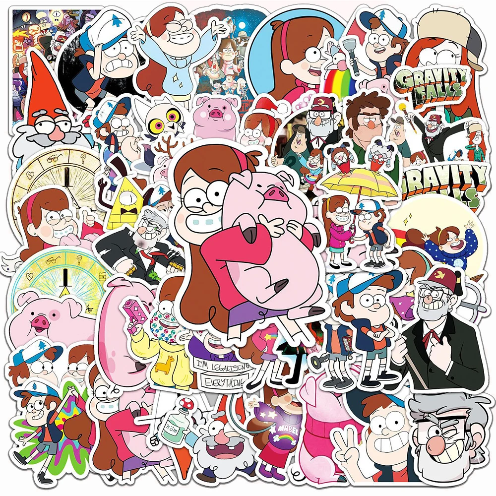 

10/30/50pcs Disney Gravity Falls Anime Stickers Cute Dipper Mabel Cartoon Kids Decals Toy Phone Diary Suitcase Graffiti Sticker