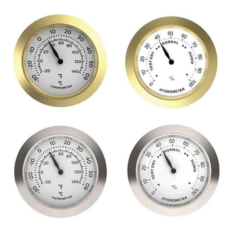 Mini Analog Thermometer Hygrometer - Room Temperature & Humidity Meter Gauge