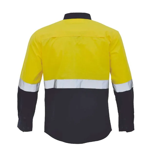 Two-Tone Hi Vis Long Sleeve Work Shirt
