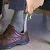 portable Spoon Shoehorn Keychain Travel Shoe Horn PU Leather Handle Grip Portable Pocket Shoehorns Shoe Extractor With Keychain 2